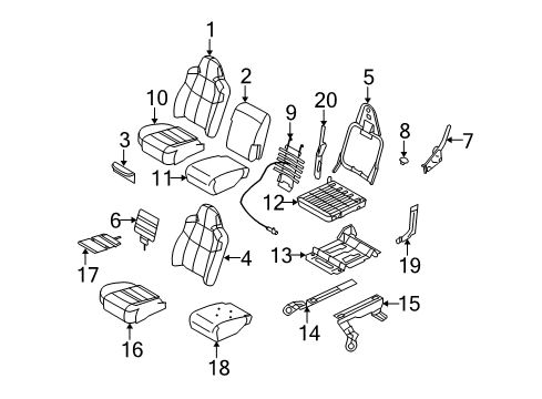 2010 Ford F-350 Super Duty Front Seat Components Center Cushion Diagram for 7C3Z-25632A22-A