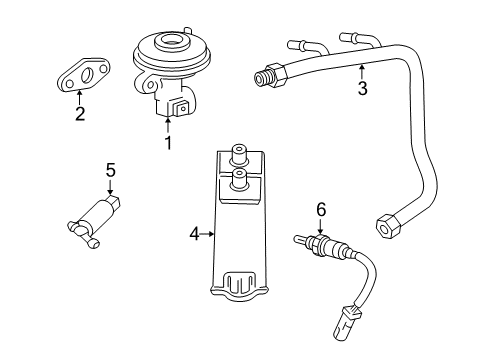 2006 Ford Freestar Emission Components Vapor Canister Diagram for 6F2Z-9D653-AA