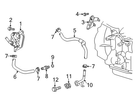 2019 Toyota C-HR Oil Cooler Oil Tube Gasket Diagram for 90430-14012