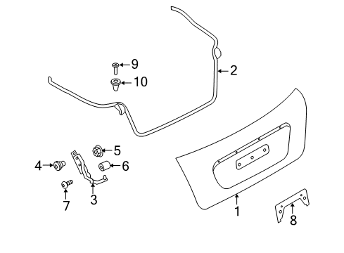 2015 Mini Cooper Trunk Lid Plug-In Nut Diagram for 51188242693