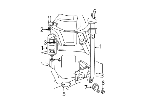 2005 Chrysler Pacifica Seat Belt Screw-HEXAGON Head Diagram for 6503967