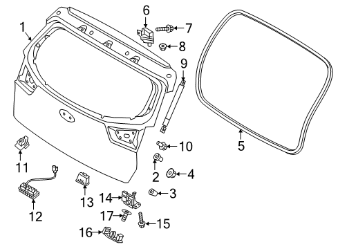 2019 Kia Niro EV Lift Gate Switch Assembly-Fuel Lid Diagram for 93750Q4000WK