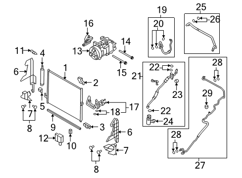 2010 Infiniti FX50 A/C Condenser, Compressor & Lines Pipe-Front Cooler, Low Diagram for 92450-1CA0A