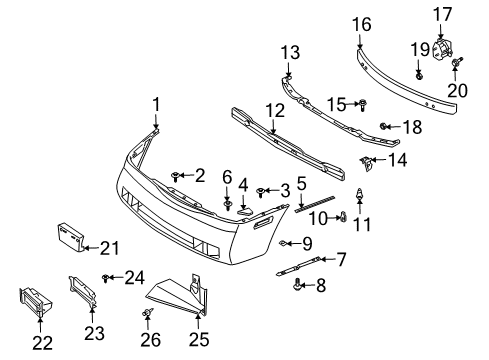 2003 Infiniti M45 Front Bumper Nut_Hex Diagram for 08911-1082G