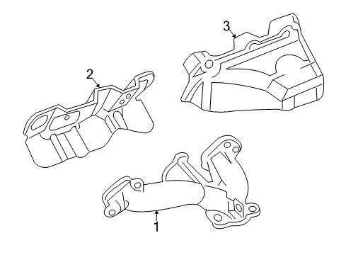 2006 Pontiac G6 Exhaust Manifold Engine Exhaust Manifold Diagram for 12598721