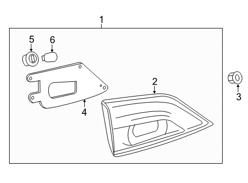 2011 Nissan Quest Bulbs Lamp Assembly-Rear Combination LH Diagram for 26555-1JA1A