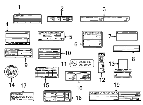 2015 Lexus GS350 Information Labels Label, Emission Control Diagram for 11298-31F70