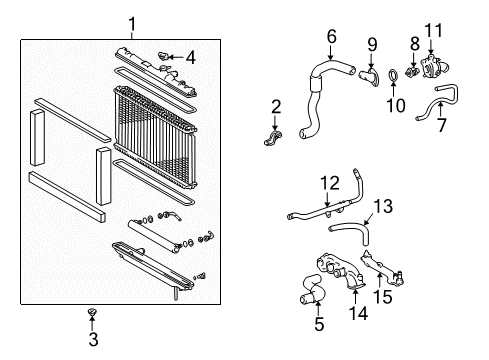 1998 Lexus GS400 Radiator & Components Hose, Radiator, NO.1 Diagram for 16571-50130