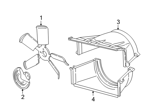 1997 GMC K2500 Cooling System, Radiator, Water Pump, Cooling Fan Upper Shroud Diagram for 15005939