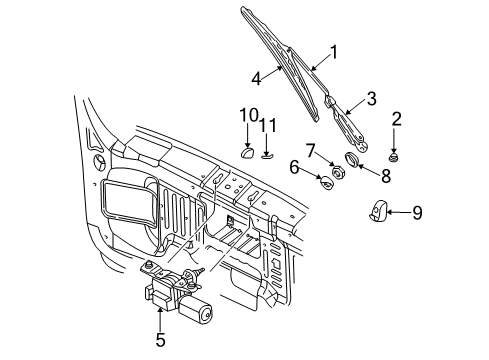 2005 Jeep Liberty Tail Gate - Wiper & Washer Components Blade-WIPER Diagram for 5066964AD