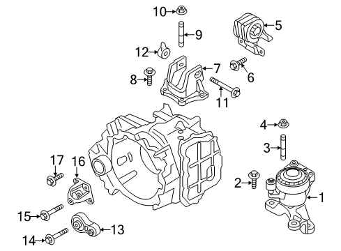 2013 Ford Edge Engine & Trans Mounting Bracket Diagram for CT4Z-6E042-A