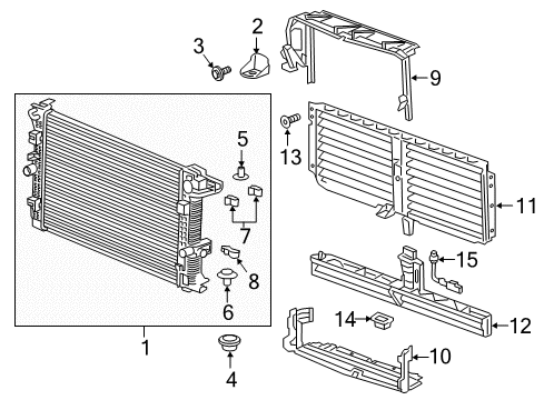 2022 Chevrolet Equinox Radiator & Components Radiator Lower Insulator Diagram for 84961973