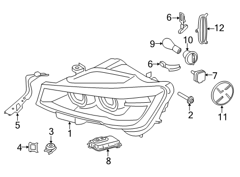 2017 BMW X4 Bulbs Auxiliary Turn Indicator, Mirror, Left Diagram for 63137291217