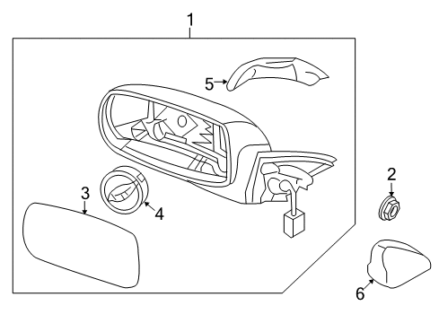 2012 Hyundai Genesis Coupe Mirrors Lamp Assembly-Outside Mirror, RH Diagram for 87614-2M000