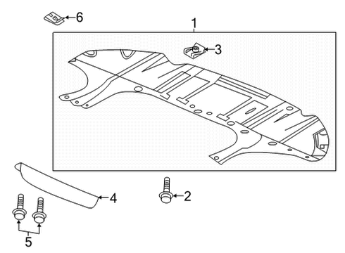 2022 GMC Terrain Splash Shields Underbody Shield Diagram for 84753910