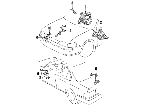 1993 Toyota Corolla ABS Components ACTUATOR Assembly, Brake Diagram for 44510-12080