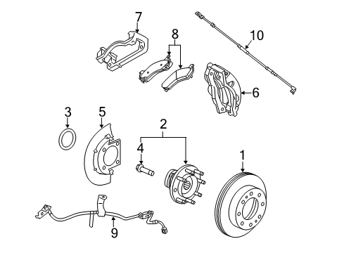 2008 Chevrolet Silverado 3500 HD Brake Components Shoe Kit, Rear Brake Diagram for 19256494