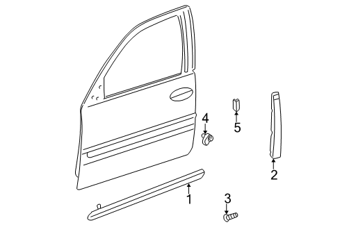 2005 Buick LeSabre Exterior Trim - Front Door Side Molding Diagram for 25704781