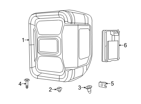 2020 Jeep Gladiator Combination Lamps Lamp-Tail Diagram for 68338385AH