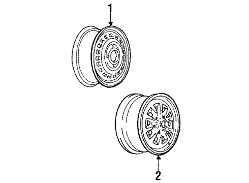 1996 Buick Century Wheels Wheel Rim-14X5.5 Diagram for 12517341