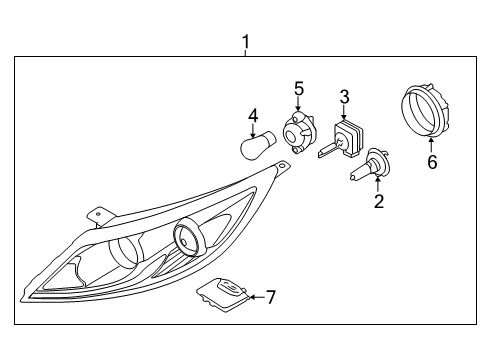 2016 Kia Sportage Headlamps Passenger Side Headlight Assembly Diagram for 921023W510