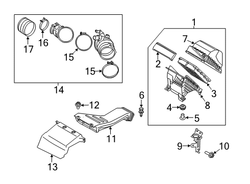 2019 Hyundai Santa Fe Air Intake Adaptor-Hose Diagram for 28132-C0400