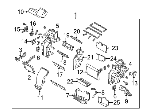 2014 Kia Sorento A/C Evaporator & Heater Components Core Assembly-Heater Diagram for 971381U500