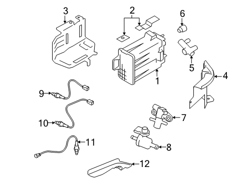 2008 Nissan Rogue Emission Components CANISTER Assembly E Diagram for 14950-JM00B