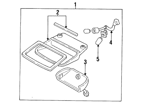 1990 Acura Integra High Mount Lamps Light Assembly, High Mount Stop (Black) Diagram for 34270-SK7-A03ZA