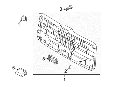 2012 Kia Soul Interior Trim - Lift Gate Cover-Tail Gate Trim Panel Diagram for 817532K000WK