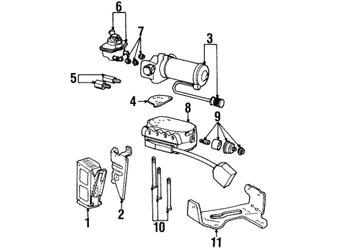 1992 Lincoln Town Car Anti-Lock Brakes Rear Sensor Ring Diagram for F2AZ-2C189-A