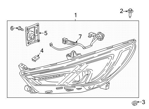 2018 Buick Enclave Headlamps HEADLAMP ASM-FRT Diagram for 84876203