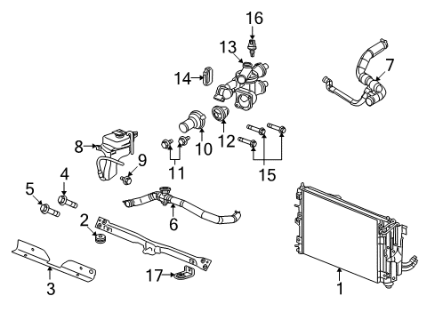 2007 Dodge Caliber Powertrain Control Hose-Radiator Inlet Diagram for 5058492AE