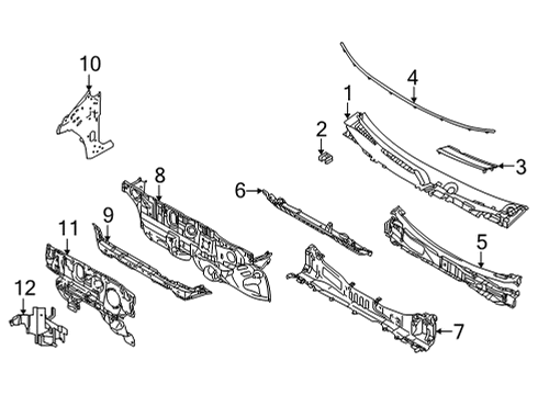 2021 Nissan Rogue Cowl Dash COMPL-Lower Diagram for 67300-6RR0A