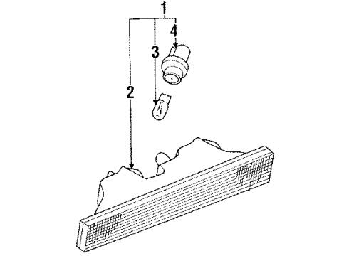 1994 Nissan Maxima Bulbs Lamp Assembly-Stop Diagram for 26590-86E10