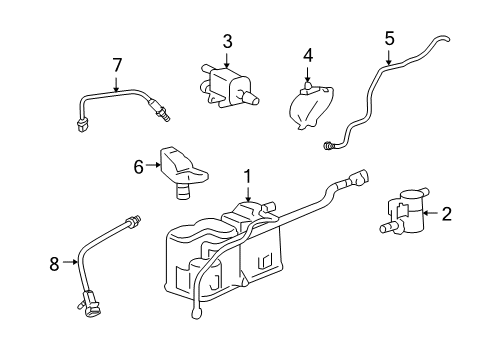 2008 Saturn Aura Emission Components Purge Valve Bracket Diagram for 12579283