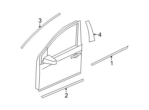 2012 Nissan Murano Exterior Trim - Front Door MOULDING - Front Door, RH Diagram for 80870-1AA2B