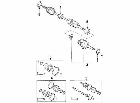 1997 Toyota Paseo Drive Axles - Front Outer Joint Assembly Diagram for 43460-19615