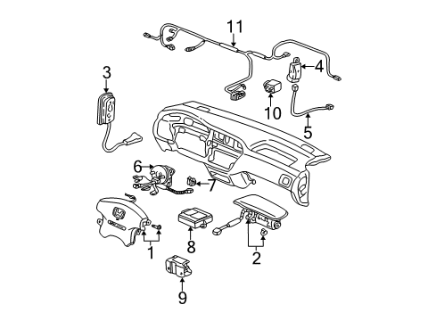 2004 Honda Odyssey Air Bag Components Sensor Assy., FR. Diagram for 77930-S0X-A82