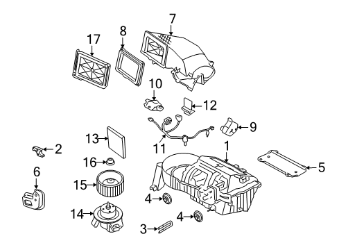 2007 Ford Mustang Air Conditioner Motor Diagram for 6R3Z-19E616-A