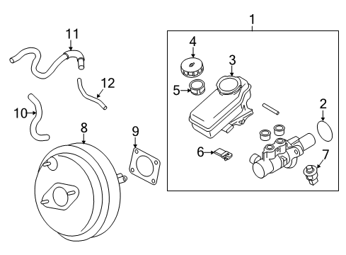 2015 Infiniti QX50 Hydraulic System Cylinder Brake Master Diagram for D6010-1CX5A