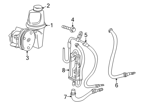 2010 Dodge Dakota P/S Pump & Hoses, Steering Gear & Linkage Power Steering Pump And Pulley Diagram for 52855925AD