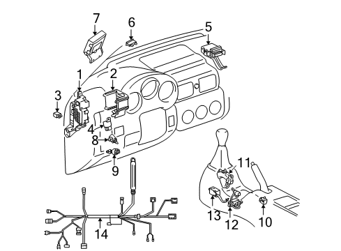 2004 Toyota MR2 Spyder Electrical Components Multiplex Module Diagram for 89221-17020