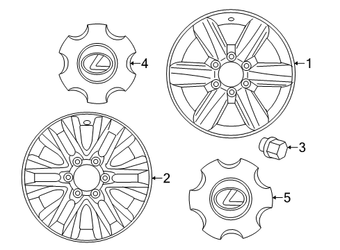 2017 Lexus GX460 Wheels Wheel, Disc Diagram for 42611-60871