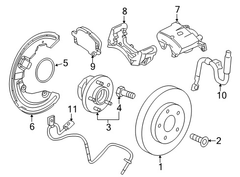2015 Cadillac ATS Front Brakes Rotor Diagram for 23495617