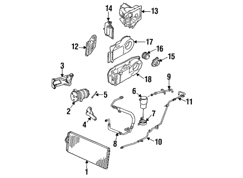 1989 Cadillac DeVille Heater Core & Control Valve Valve Asm, Heater Water Flow Control Diagram for 19169369