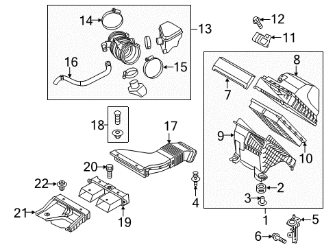 2018 Kia Sorento Air Intake Air Cleaner Assembly Diagram for 28110C6200