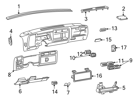 1994 GMC Sonoma Cluster & Switches, Instrument Panel Control Asm-Heater Diagram for 16146865