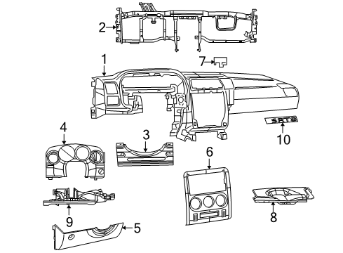 2008 Dodge Challenger Instrument Panel Panel-Instrument Panel Diagram for 1NT30XDVAC