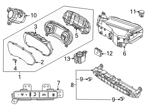 2021 Hyundai Palisade Switches Sw Assembly-Button Start Diagram for 93500-S8000-VCA